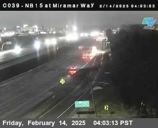 Live view of (C039) NB 15 : Just South Of Miramar Way (C039) NB 15 : Just South Of Miramar Way, California live camera view on VolveVision