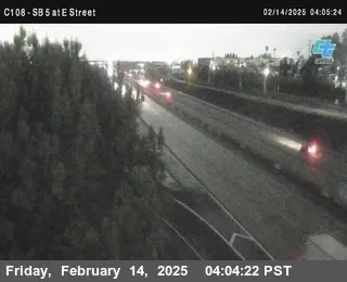 Live view of (C108) I-5 : E Street (On Ramp) (C108) I-5 : E Street (On Ramp), California live camera view on VolveVision