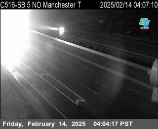 Vista en directo de (C516) I-5 : SB Norte de Manchester T Vista en vivo de (C516) I-5 : SB Norte de Manchester T, California en VolveVision