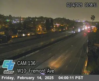 Live view of I-10 : (136) Fremont Ave I-10 : (136) Fremont Ave, California live camera view on VolveVision