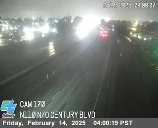Прямой эфир: I-110 : (170) Севернее Century Blvd Онлайн-камера I-110 : (170) Севернее Century Blvd, Калифорния на VolveVision