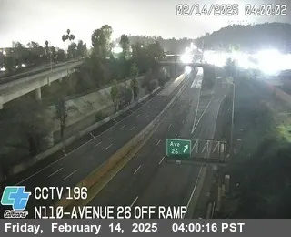 Vista en directo de I-110 : (196) Avenida 26 Salida Vista en vivo de I-110 : (196) Avenida 26 Salida, California en VolveVision
