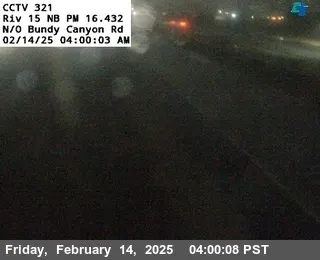I-15 : (321) North of Bundy Canyon Road, California live camera view on VolveVision