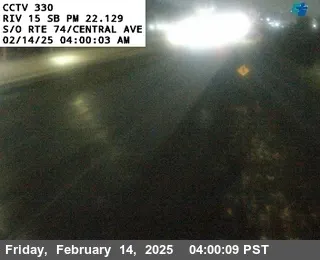 I-15 : (330) South of SR-74 / Central Avenue, California live camera view on VolveVision
