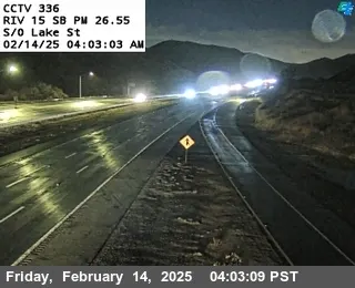 Live view of I-15 : (336) South of Lake Street I-15 : (336) South of Lake Street, California live camera view on VolveVision