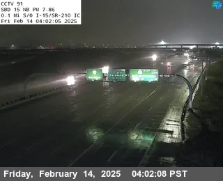 Live view of I-15 : (91) 0.1 Miles S of I-210 I-15 : (91) 0.1 Miles S of I-210, California live camera view on VolveVision