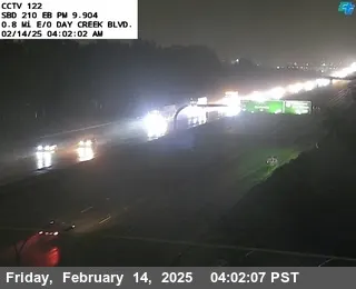 I-210 : (122) East of Day Creek, California live camera view on VolveVision