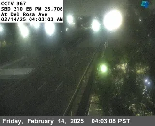 Live view of I-210 : (367) Del Rosa Ave Off Ramp I-210 : (367) Del Rosa Ave Off Ramp, California live camera view on VolveVision