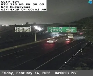 I-215 : (194) N of Eucalyptus, California live camera view on VolveVision