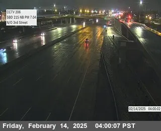I-215 : (206) N of Third Street, California live camera view on VolveVision