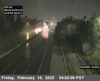 I-215 : (215) 0.5 Miles N of I-210, California live camera view on VolveVision