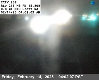 I-215 : (239) North of Scott Road, California live camera view on VolveVision