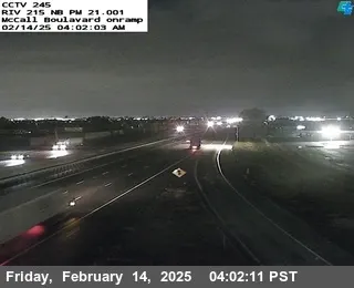 I-215 : (245) North of McCall Boulevard, California live camera view on VolveVision