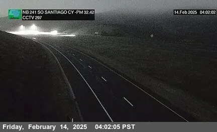 SR-241 : 230 Meters South of Santiago Canyon Road Overcross, California live camera view on VolveVision