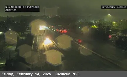 Live view of SR-57 : (183) North of Birch Street SR-57 : (183) North of Birch Street, California live camera view on VolveVision