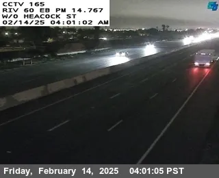 SR-60 : (165) West of Heacock, California live camera view on VolveVision