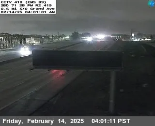 Live view of Traffic Cam SR-71 (410) 0.6 MI S/O Grand Ave Traffic Cam SR-71 (410) 0.6 MI S/O Grand Ave, California live camera view on VolveVision