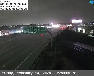 Live view of SR-91 : (48) 0.6 Miles East of SR-71 SR-91 : (48) 0.6 Miles East of SR-71, California live camera view on VolveVision