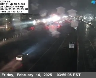 Live view of SR-91 : (54) Lincoln Onramp SR-91 : (54) Lincoln Onramp, California live camera view on VolveVision