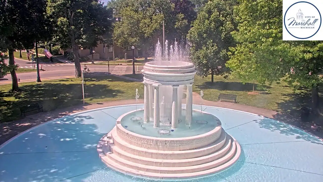Brooks Memorial Fountain, MI, Marshall live camera view on VolveVision