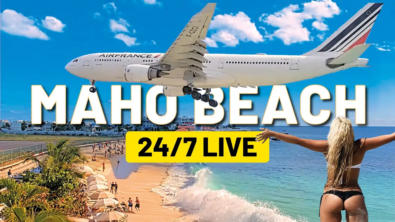 Vista en vivo de Cámara en Maho Beach, Sint Maarten, San Martín en VolveVision