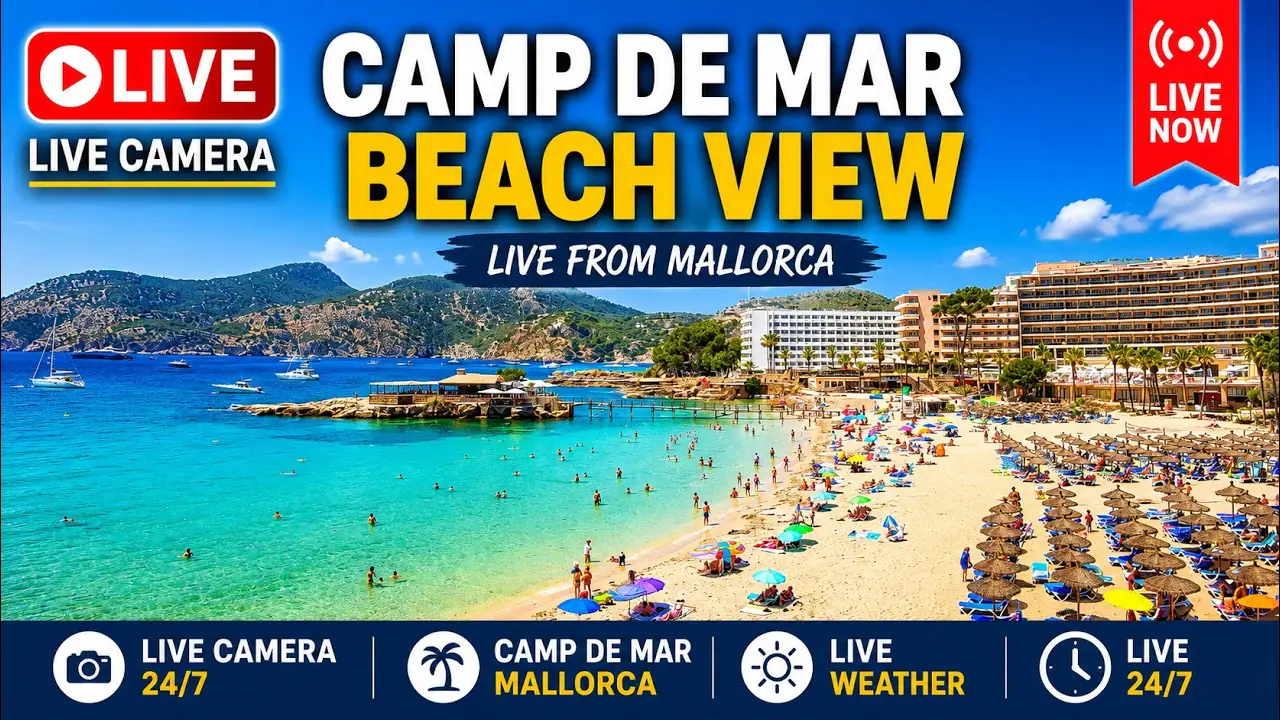 Camp de Mar Beach Cam, Mallorca, Andratx live camera view on VolveVision