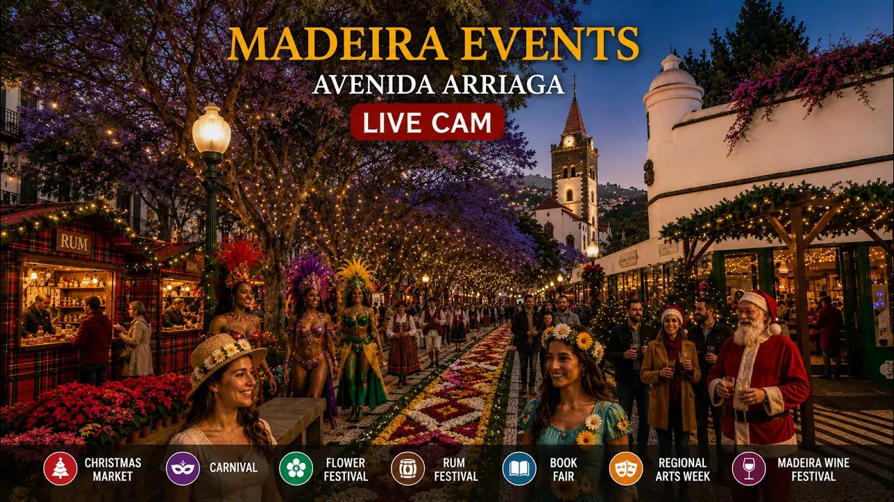 Vista en vivo de Events Cam Av. Arriaga, Funchal, Portugal en VolveVision