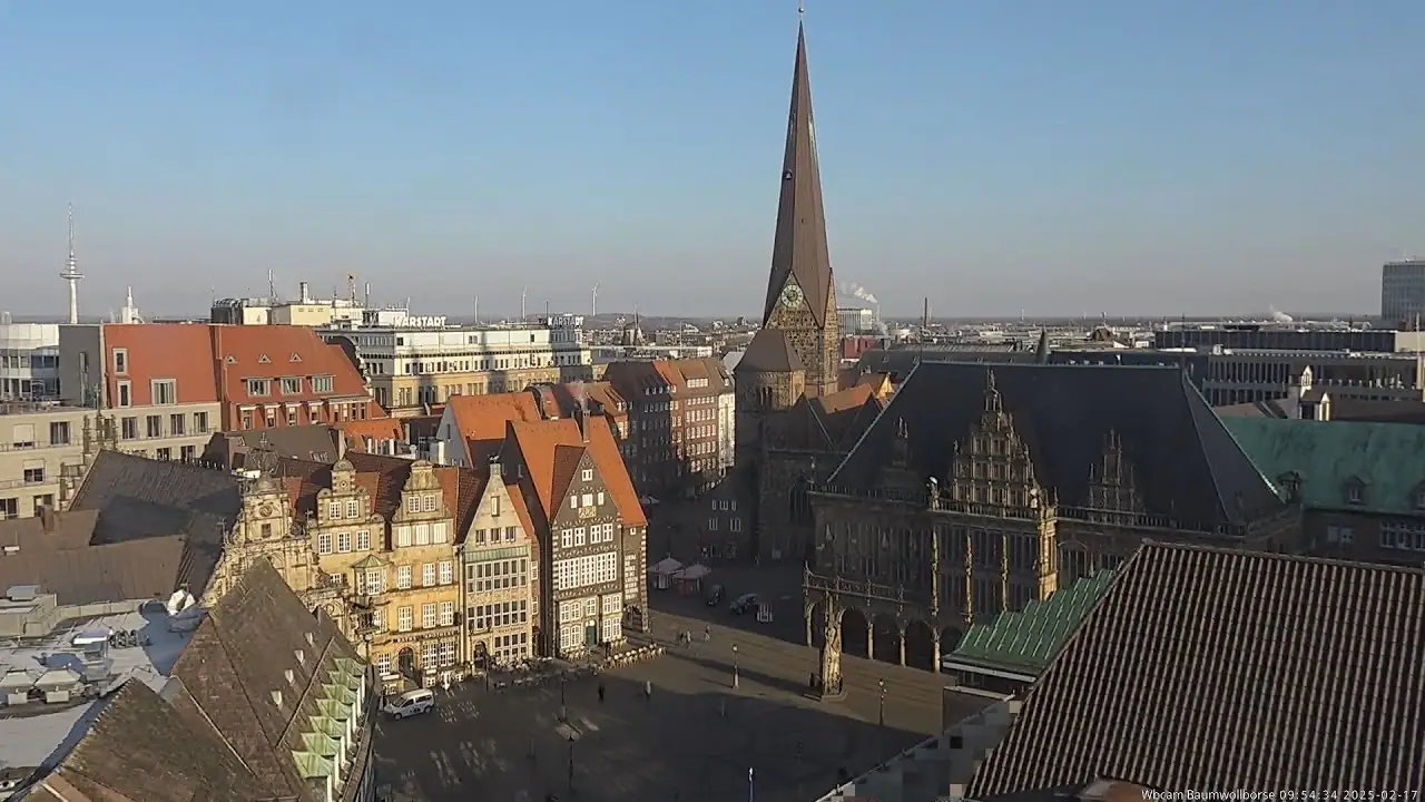 Vista en vivo de Plaza del Mercado de Bremen en Directo, Alemania, Stadtgebiet Bremen en VolveVision