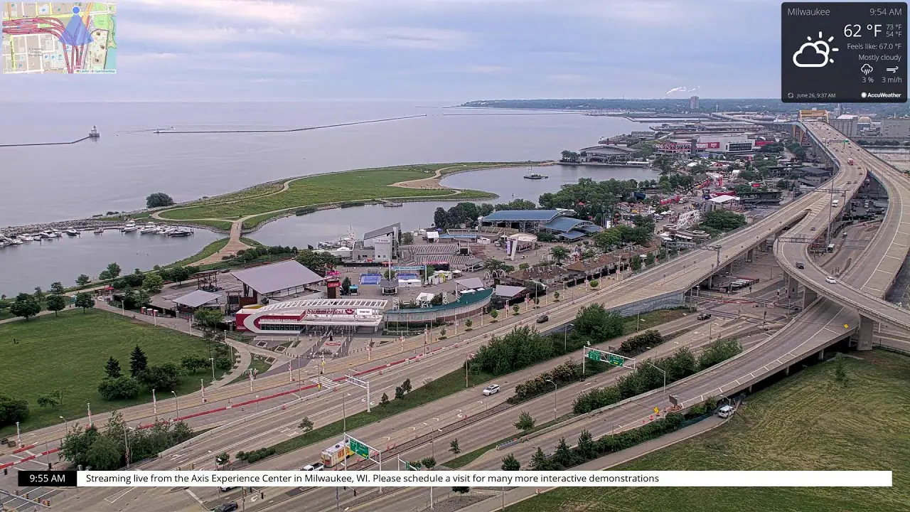 Vista en vivo de Cámara del centro de Milwaukee, WI en VolveVision