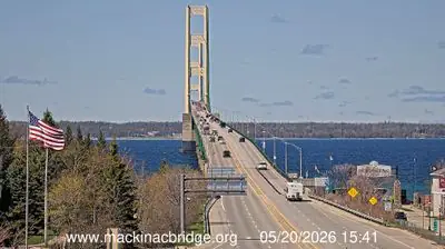 Mackinac Bridge, Michigan, Mackinaw City live camera view on VolveVision