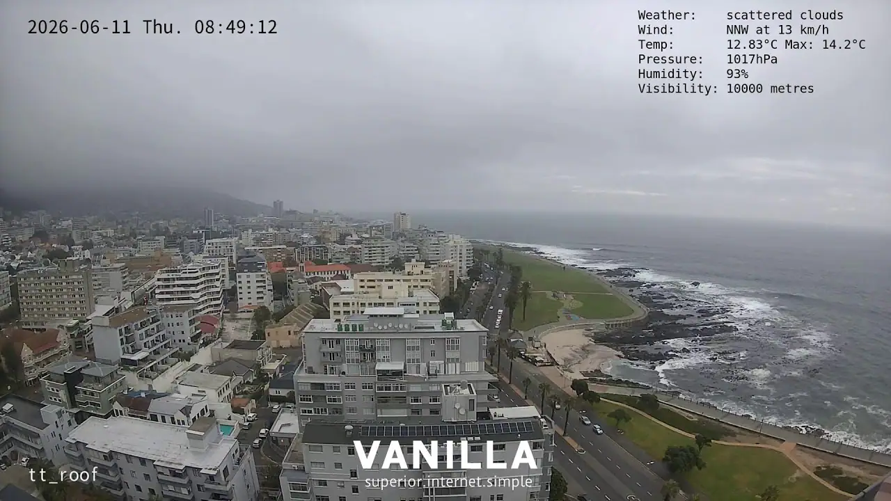 Sea Point Promenade Live Streaming HD Webcam, South Africa