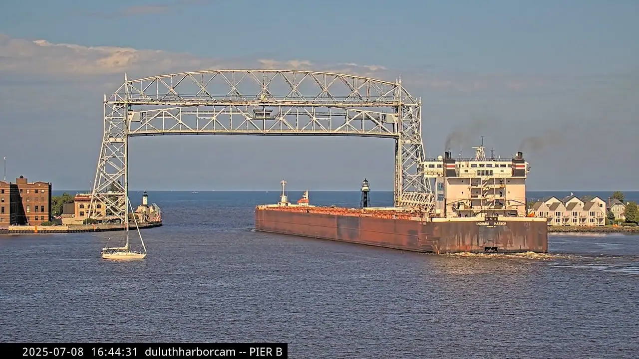 Live Webcam Pier B Resort Hotel Aerial Lift Bridge Duluth Harbor Basin, MN, USA