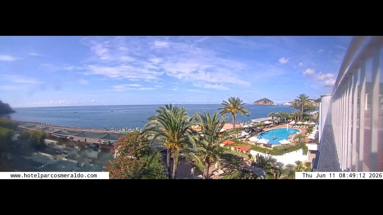 Live Maronti Beach HD Webcam in Ischia, Italy, Campania live camera view on VolveVision