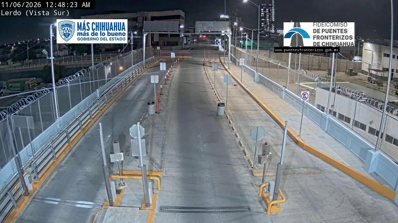 Puente Internacional Lerdo Sur en directo, Chihuahua, México