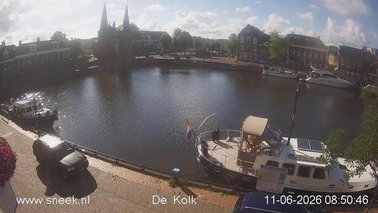 Live Kolk Waterpoort HD Webcam Sneek, NL