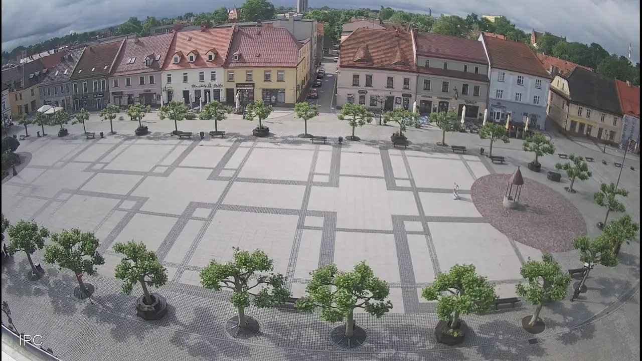 Vista en vivo de Webcam en directo de la Plaza del Mercado de Pszczyna, en el sur de Polonia, Silesia en VolveVision