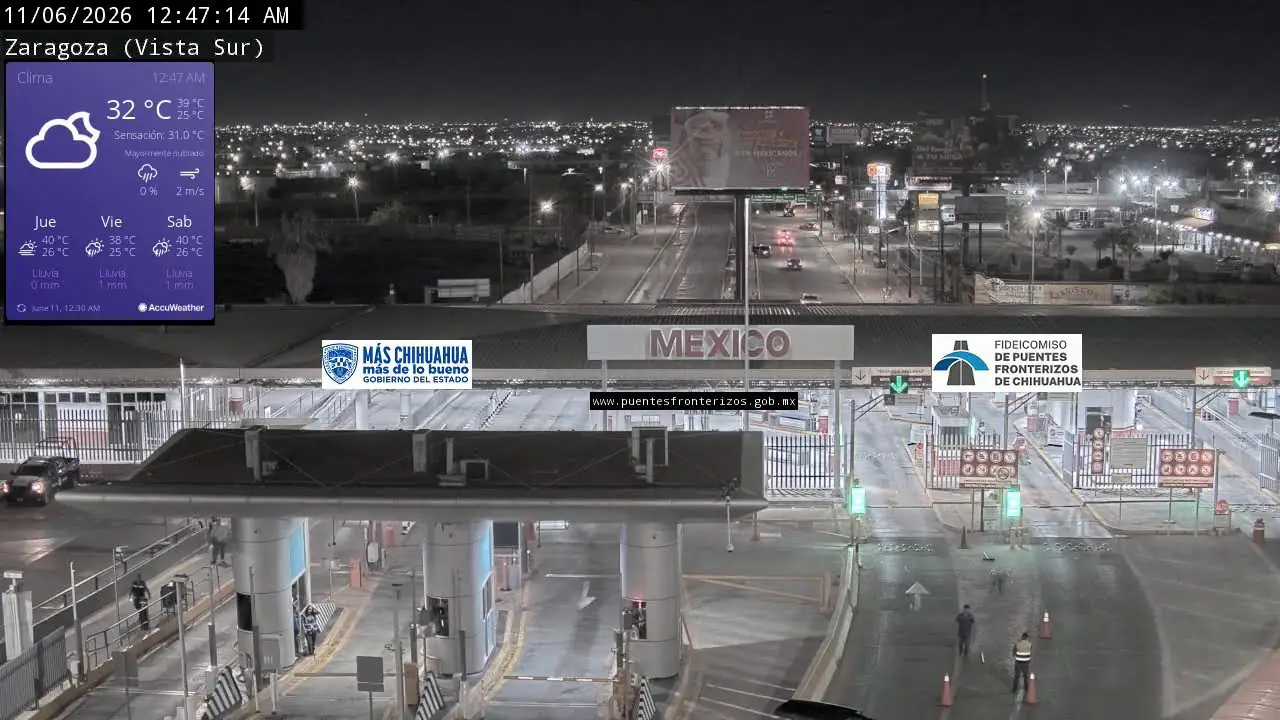 Cámara web del Puente Internacional Zaragoza Sur de México