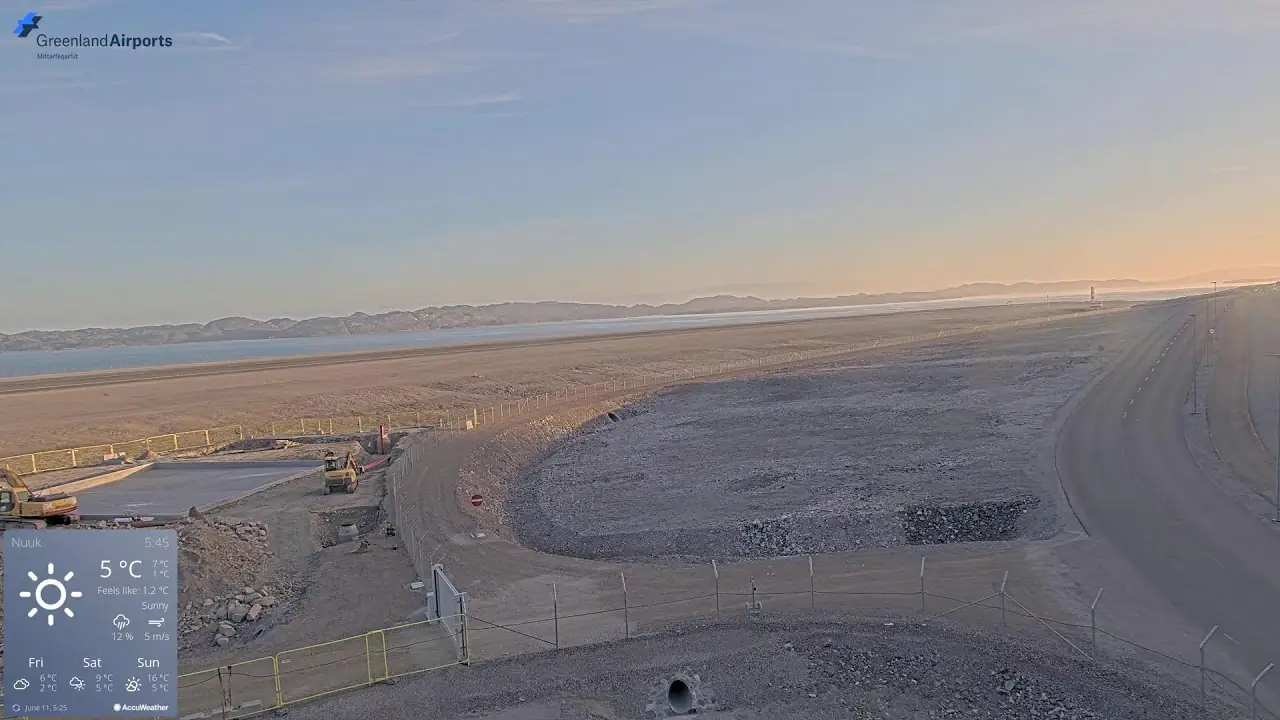 Vista en directo de Webcam en directo de Nuuk Airport North, Groenlandia Vista en vivo de Webcam en directo de Nuuk Airport North, Groenlandia en VolveVision