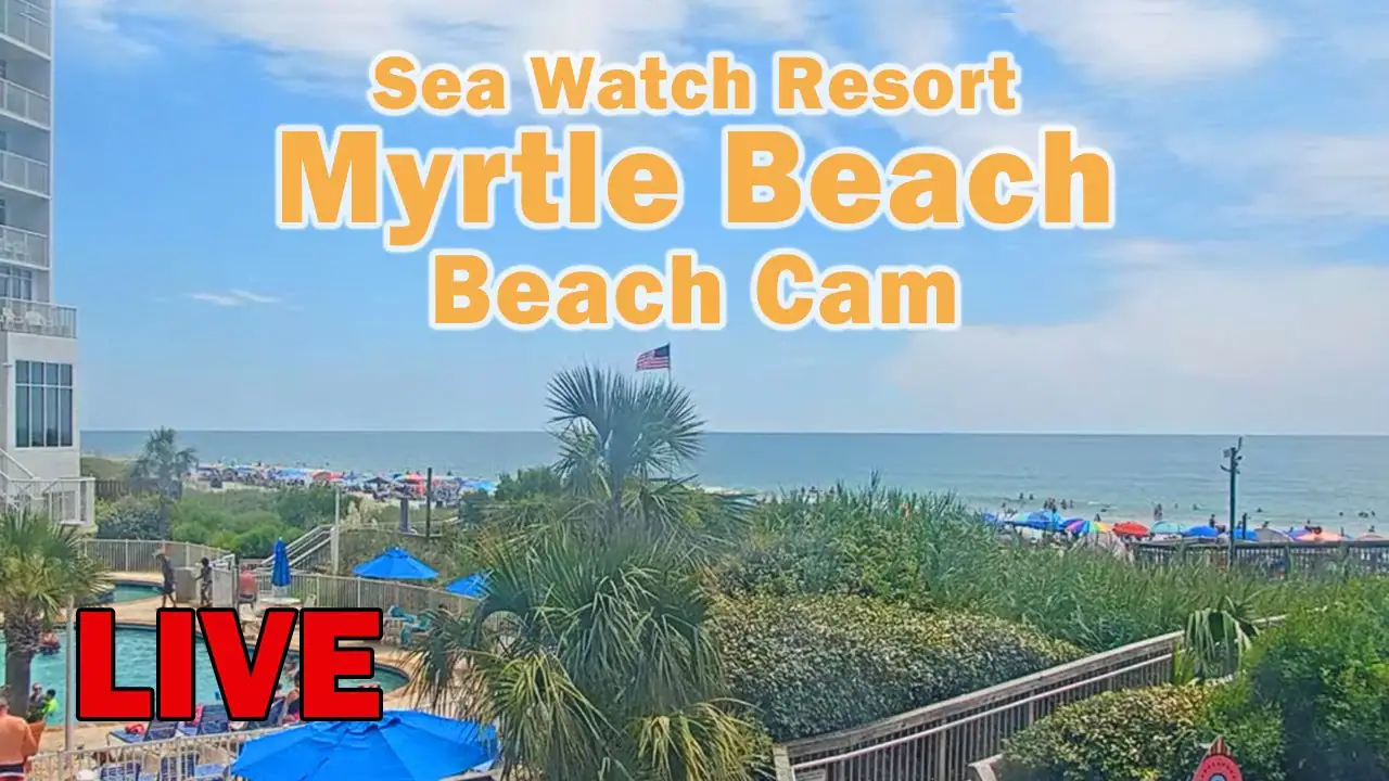 Живая веб-камера курорта Sea Watch, пляж Мертл, Южная Каролина, США