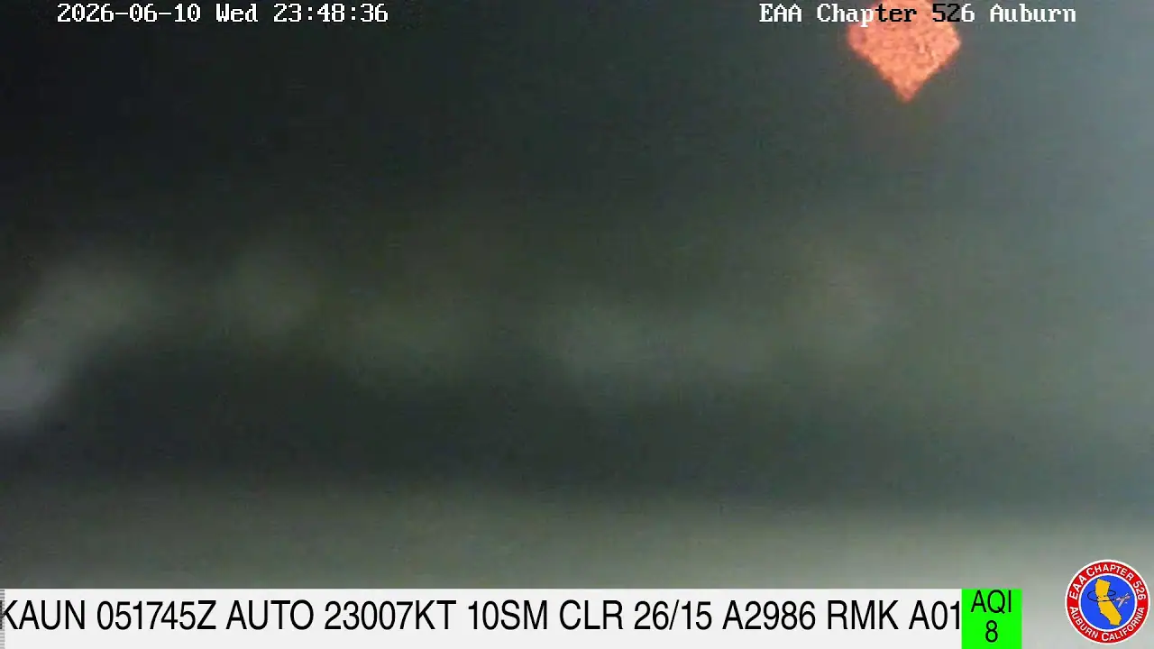 Live Webcam Auburn Municipal Airport (KAUN), CA, USA, California live camera view on VolveVision