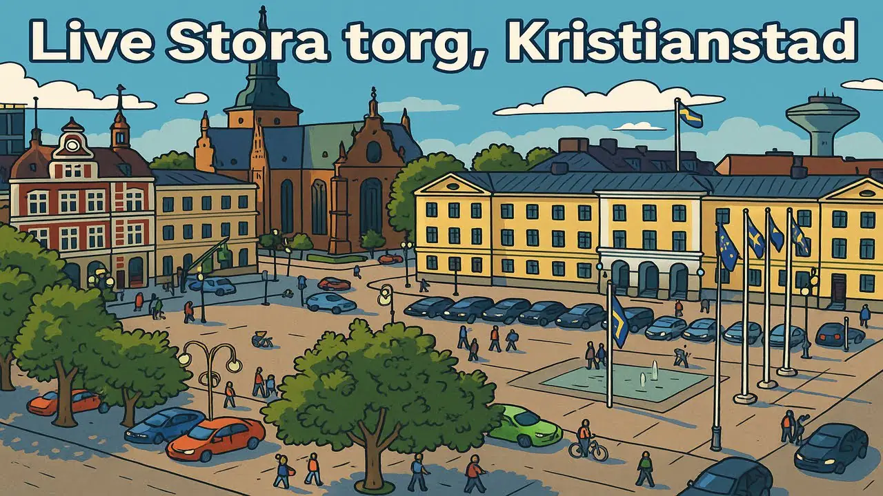 Vista en vivo de Webcam en directo de Stora Torg, Kristianstad, Suecia, Skane en VolveVision