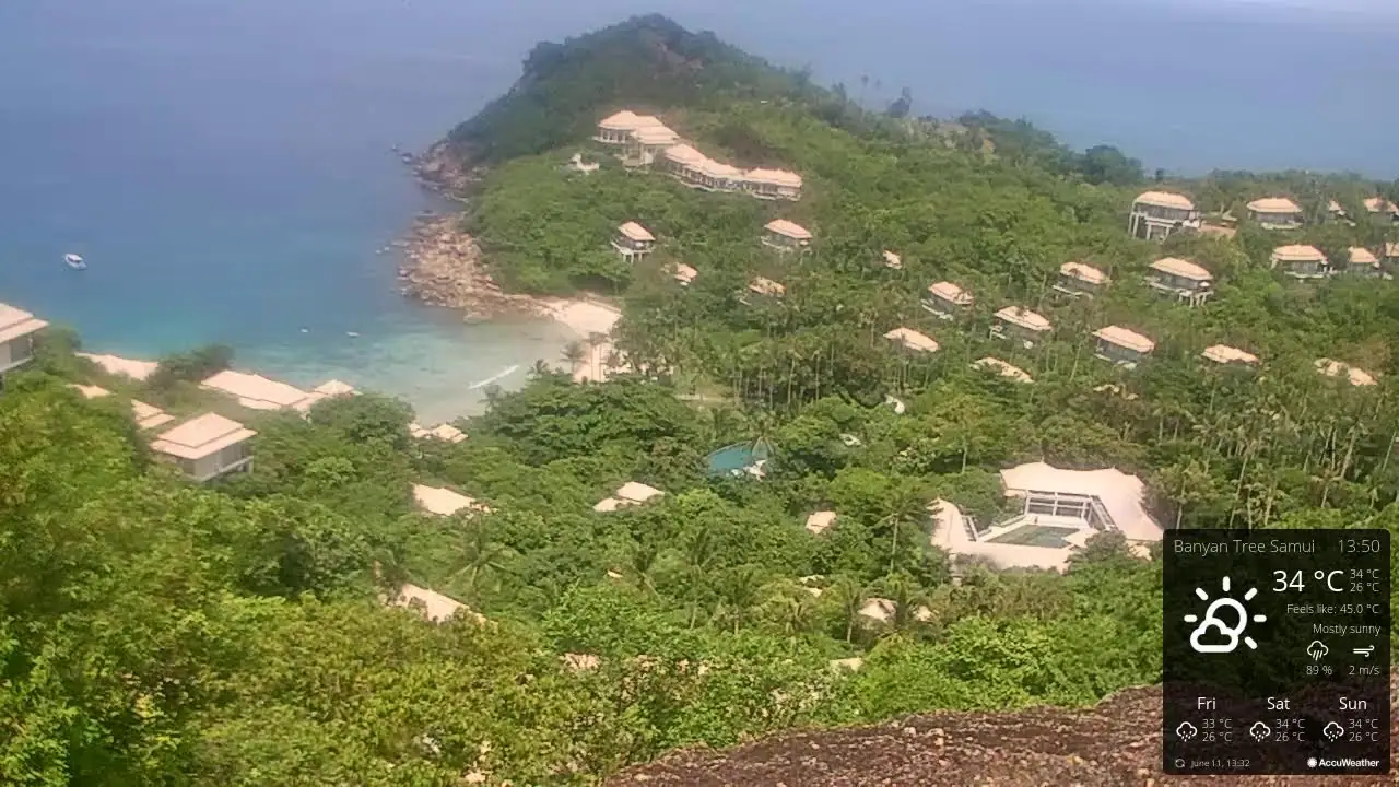 Vista en directo de Webcam HD en directo Banyan Tree Samui, Tailandia Vista en vivo de Webcam HD en directo Banyan Tree Samui, Tailandia, Surat Thani en VolveVision