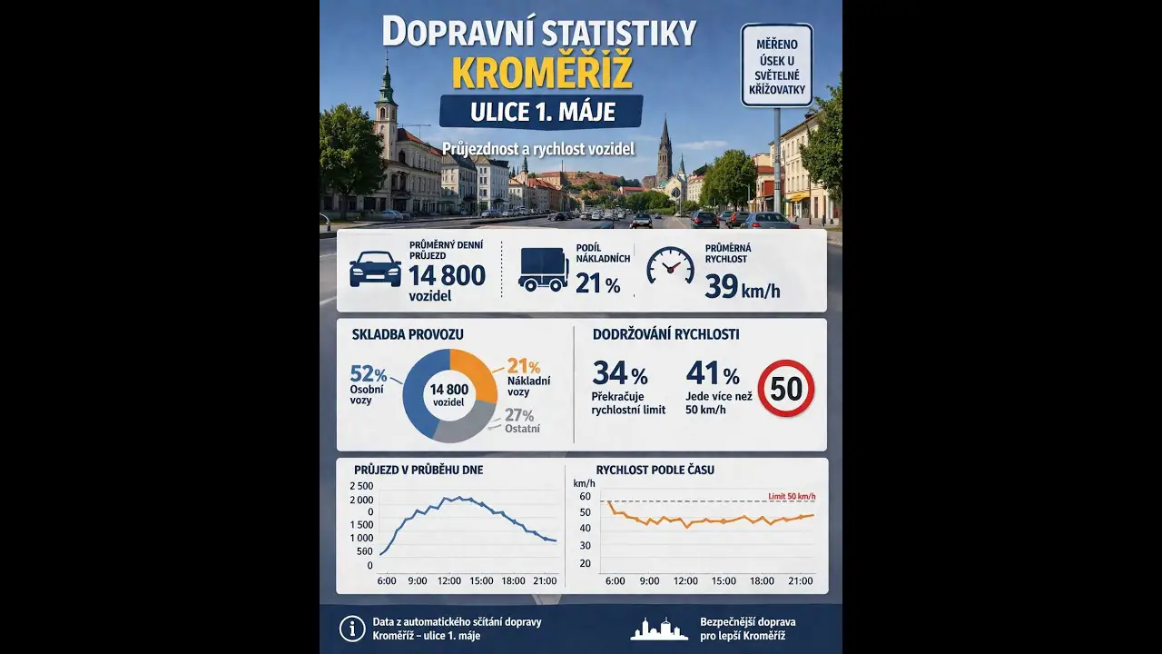 Vista en vivo de Webcam en directo de la calle ul. 1.Maje, Kromeriz, Zlin, República Checa, Lípa en VolveVision