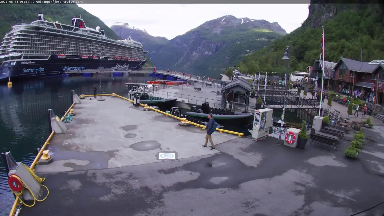 Live Streaming Webcam Geirangerfjord Cruise Port, Norway
