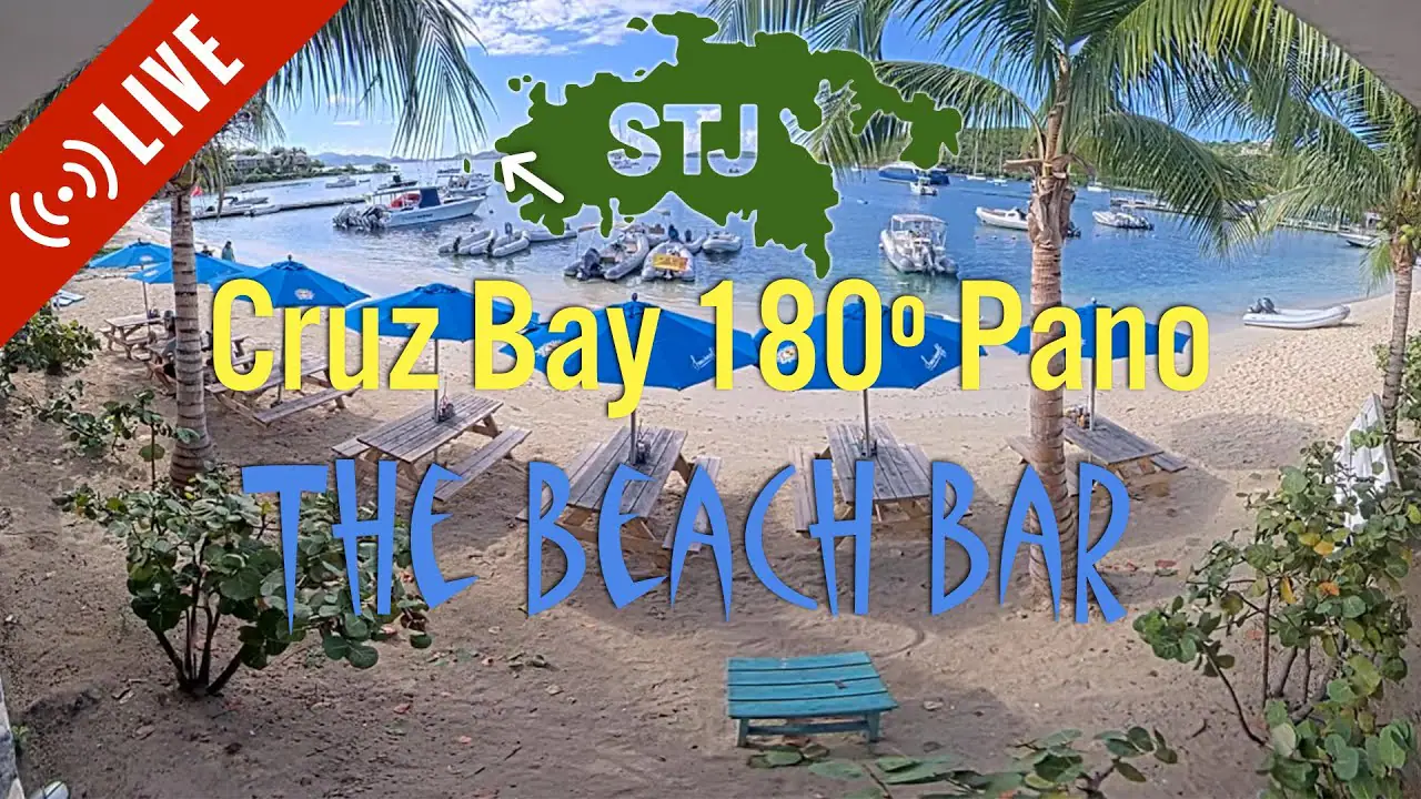 Live Webcam Beach Bar Sunset Cruz Bay, St. John, USVI